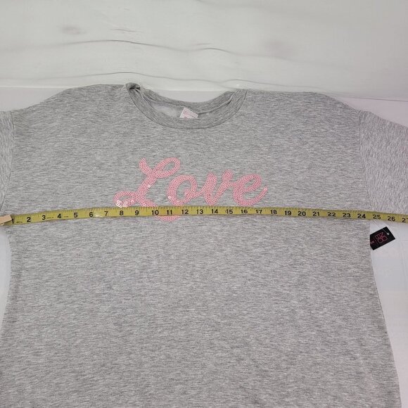 No Boundaries LOVE Sequin Women’s Pullover Sweatshirt – Size Large or 2XL - Picture 7 of 16